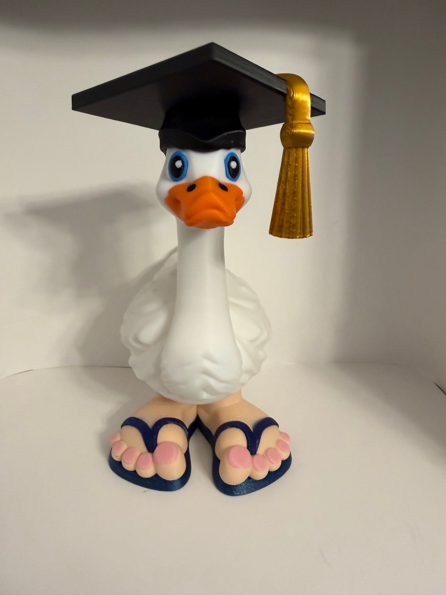 Graduation Goose – 9 Inches tall 3D Printed Goose with Interchangeable Shoes & hat