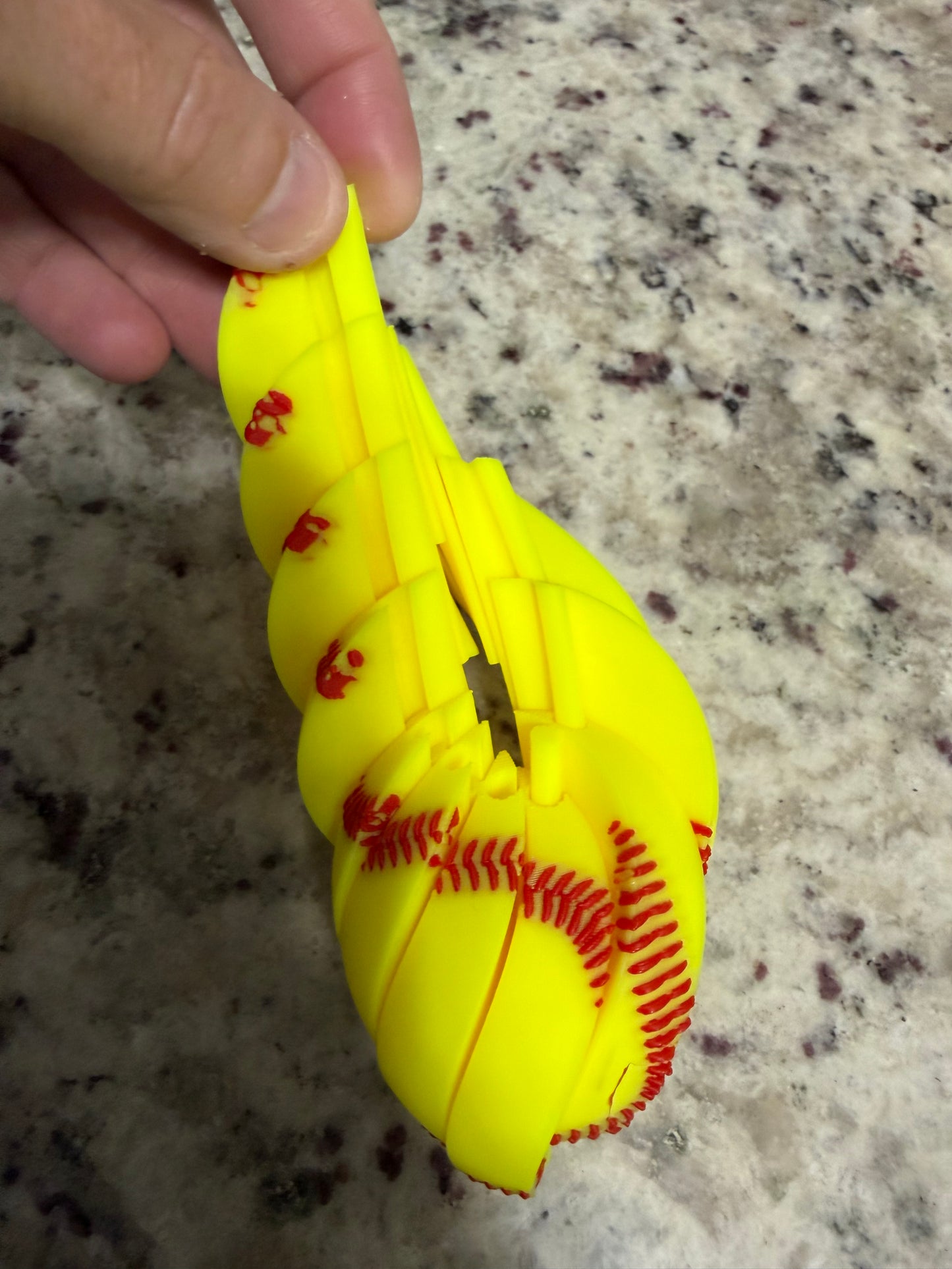Softball Flexi Fidget Ball – 3D Printed Collapsible Softball Toy