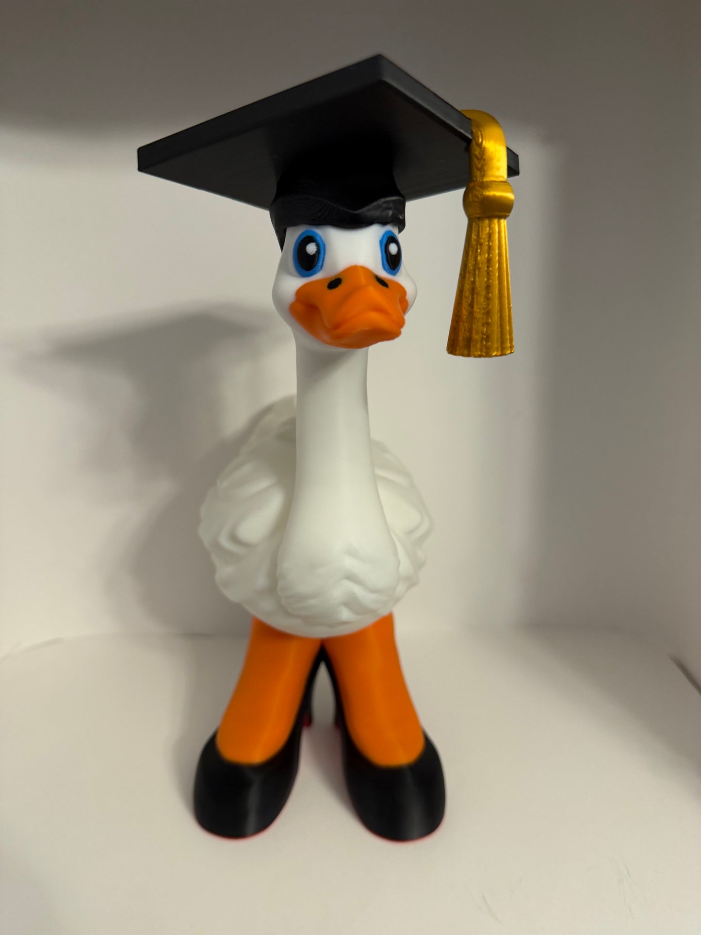 Graduation Goose – 9 Inches tall 3D Printed Goose with Interchangeable Shoes & hat
